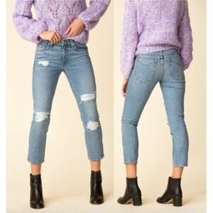 Derek Lam 10 Crosby Mila Distressed Mid-Rise Girlfriend Jeans